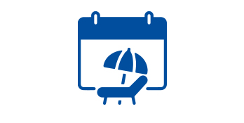 Ein Icon, das Urlaub symbolisieren soll.
